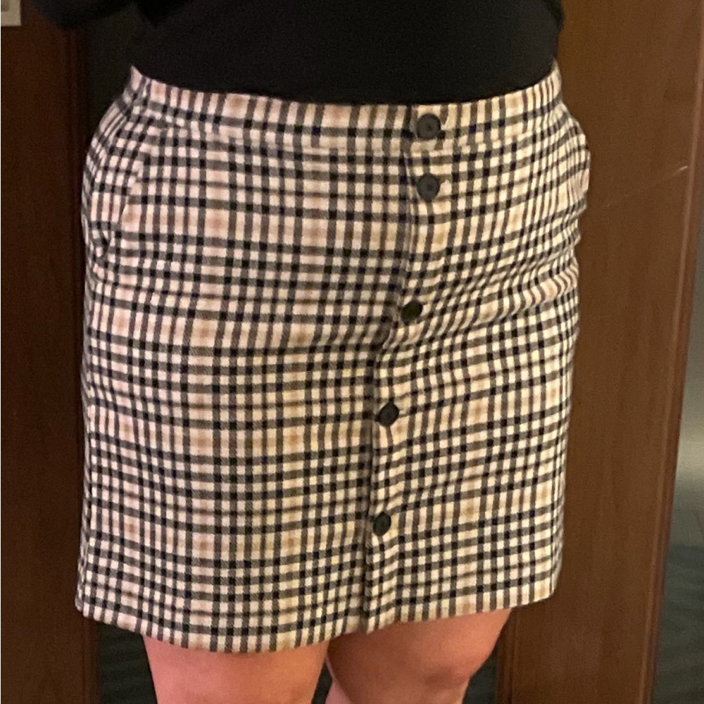 Loft plaid skirt with pockets 14 petite